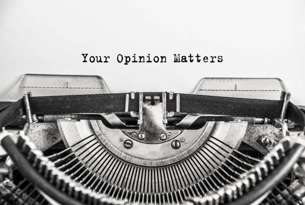 Text Your Opinion Matters typed on vintage typewriter retro. Text Your Opinion Matters typed on vintage typewriter retro. Close up constructive feedback stock pictures, royalty-free photos & images