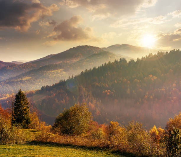 istock beautiful countryside in mountains at sunset 1157186595