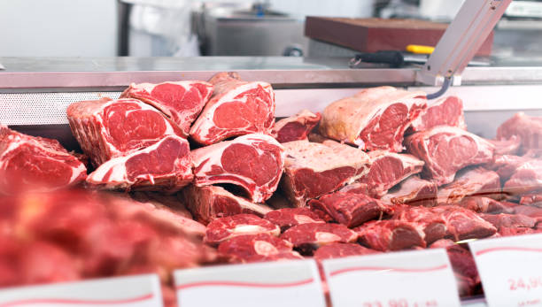 istock Meat displayed for sale in shop 1157191181