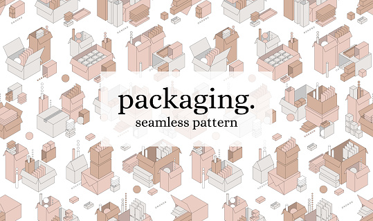Delivery and shipping packaging seamless pattern
