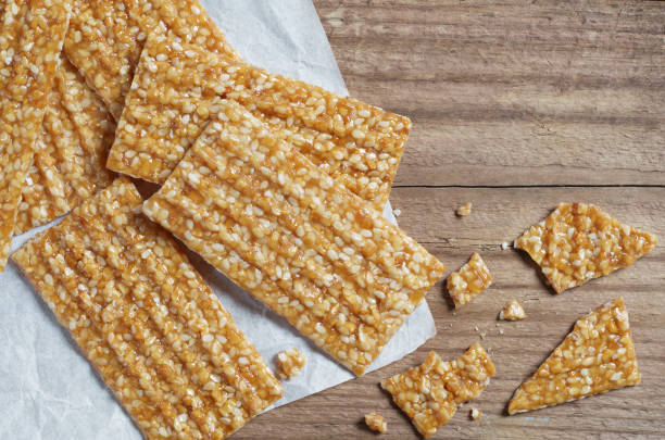 istock Sesame Bars with Honey close up 1157194226