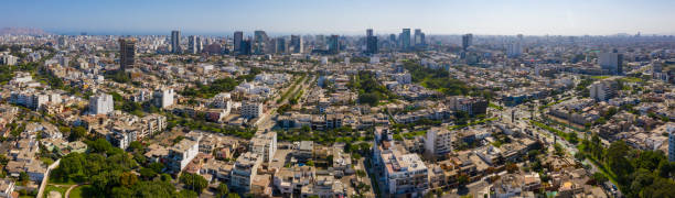 Aerial Lima views of Lima, Peru Panoramiv aerial view of San Isidro district, in Lima, Peru peru city stock pictures, royalty-free photos & images