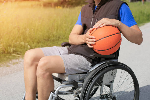 istock Disabled basketball player on wheelchair 1157198651