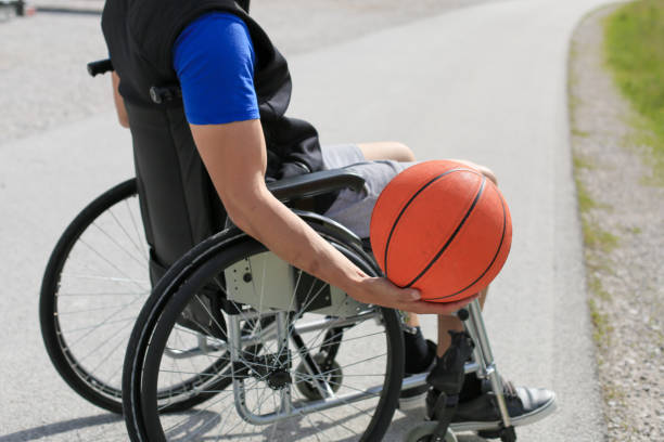 istock Disabled basketball player on wheelchair 1157198699