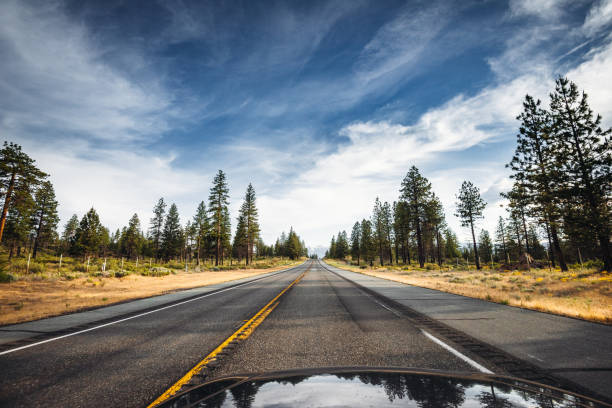 on the road in the yosemite national park