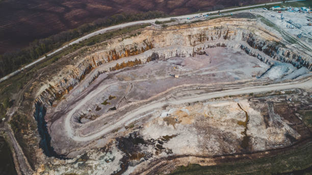 istock Aerial view of the granite quarry. 1157205192