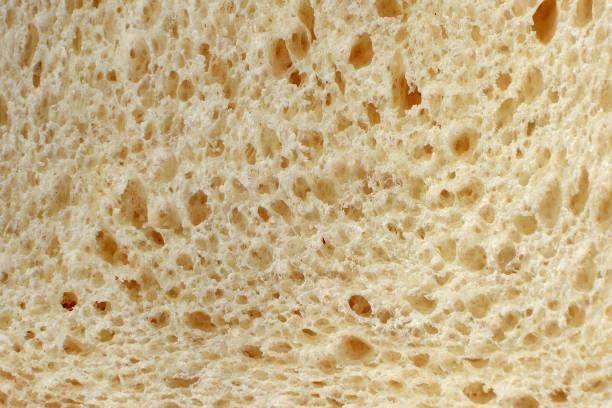 istock Close up of fluffy white wheat bread texture 1157205948