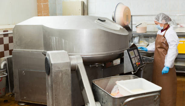 istock Female operating meat bowl chopper 1157212175