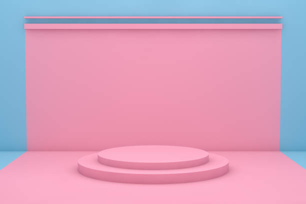 istock Empty photo studio with product stand, podium 1157218170