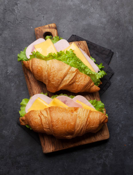 istock Fresh croissant sandwich 1157218722