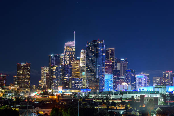 Downtown Los Angeles skyline at night