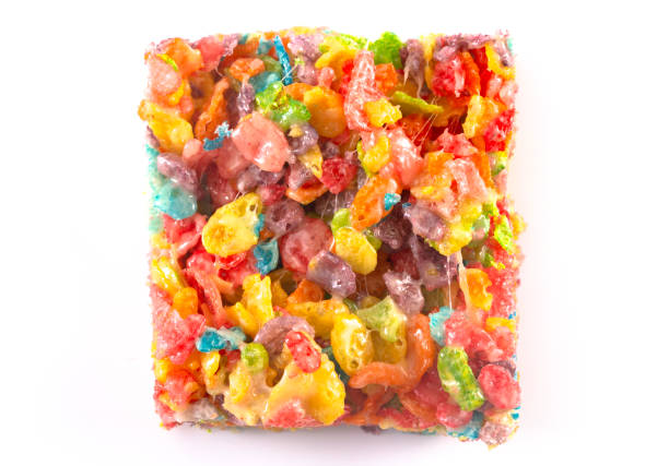 istock Fruity Cereal Marshmallow Treat Bars Isolated on a White Background 1157221352