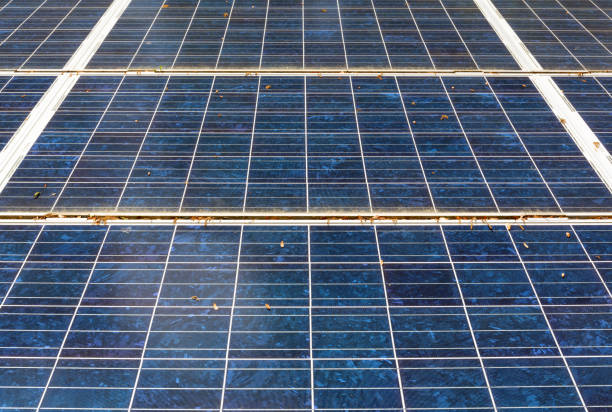 istock Close view of solar panels 1157221391