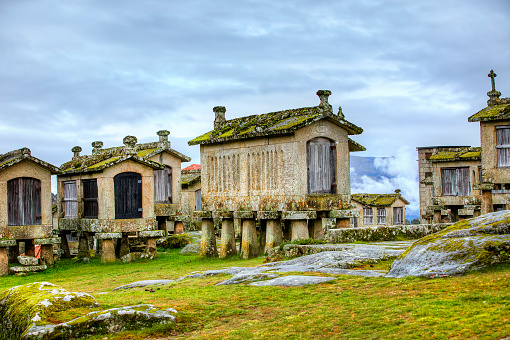 Granaries in the village of Lindoso, Portugal