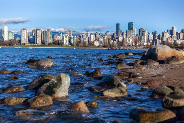 istock Downtown Vancouver low angle view from Kitsilano beach 1157223931