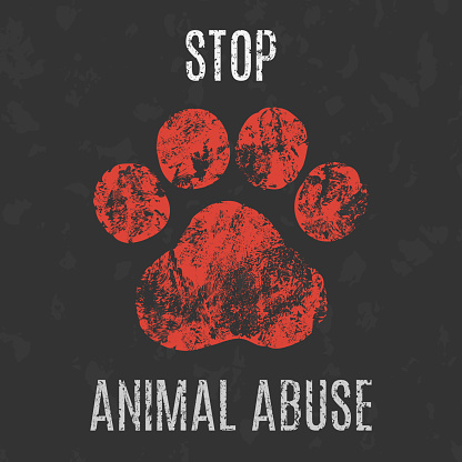 Conceptual vector illustration. Social problems of humanity. Stop animal abuse
