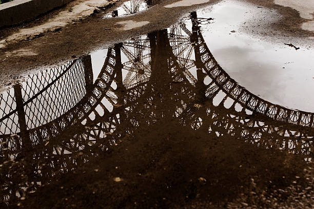 The Eiffeltower in a puddle stock photo