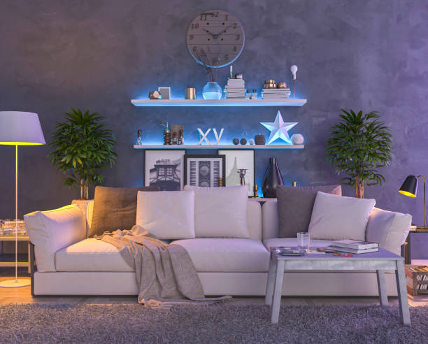 istock Modern Living room in night ambient 1157231254