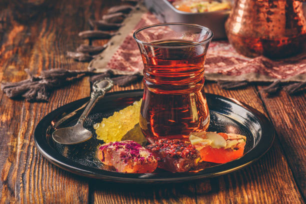 istock Tea in armudu with oriental delight 1157231275