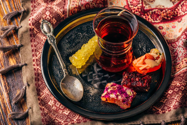 istock Tea in armudu with oriental delight 1157231280