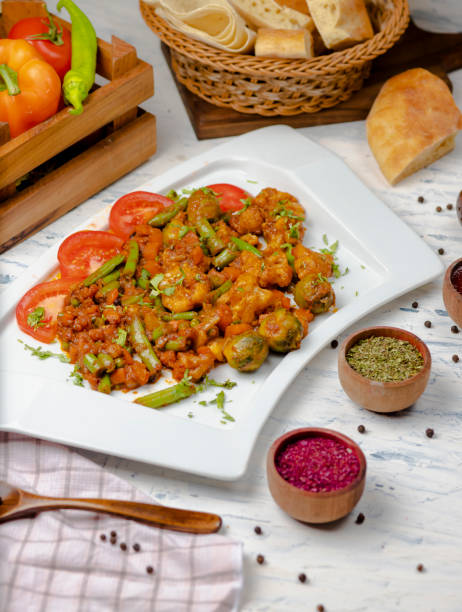 istock Roasted cauliflower with sprouts, beans . 1157235089