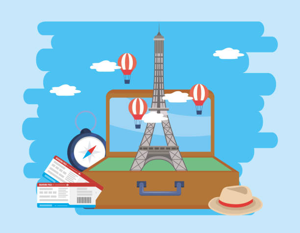 istock eiffel tower in the briefcase with air balloons and tickets 1157236196