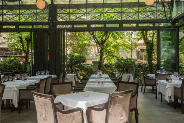 istock Beautiful restaurant summer terrace interior 1157239995