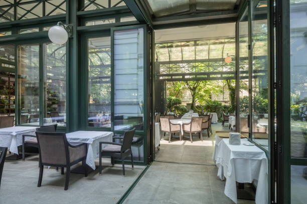 istock Beautiful restaurant summer terrace interior 1157240072