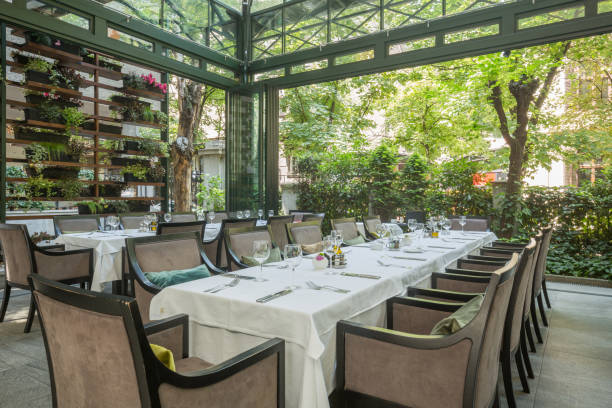 istock Beautiful restaurant summer terrace interior 1157240094