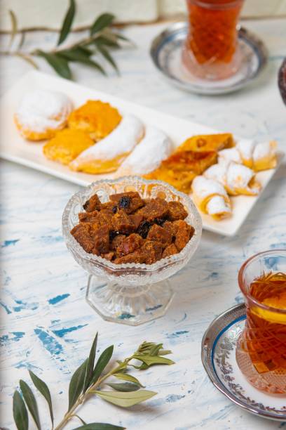 istock Tea set with varieties of traditional nuts. 1157240737