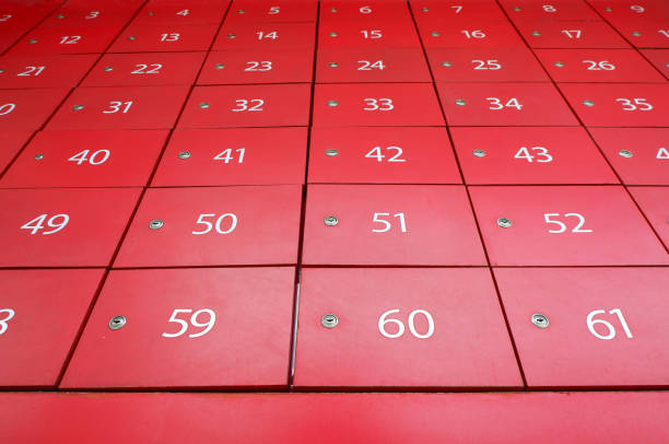 istock Cabinet Post office Box with numbers for background. 1157241880