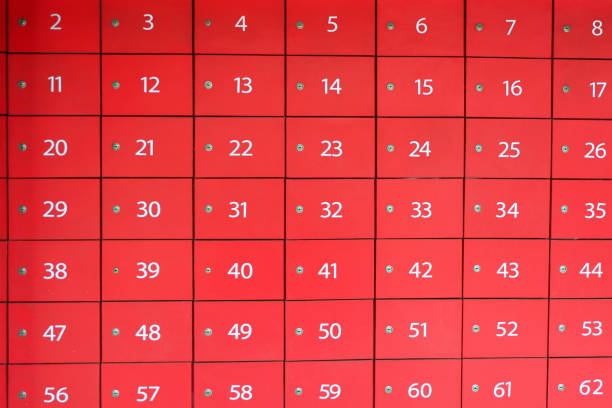 istock Cabinet Post office Box with numbers for background. 1157241902