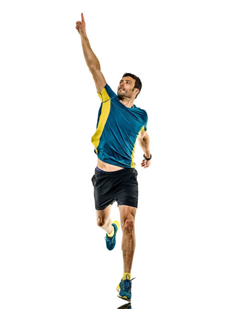 istock mature man running runner jogging jogger isolated white background 1157243056