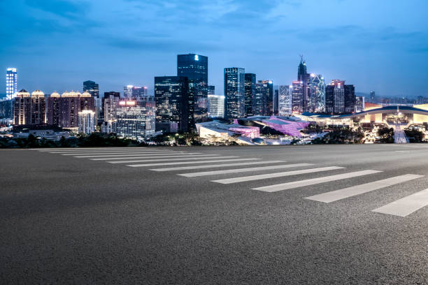 istock Road and skyline of urban architecture 1157244819