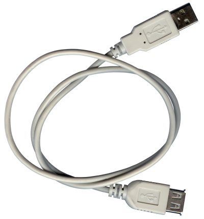 isolated on white USB cable with clipping path
