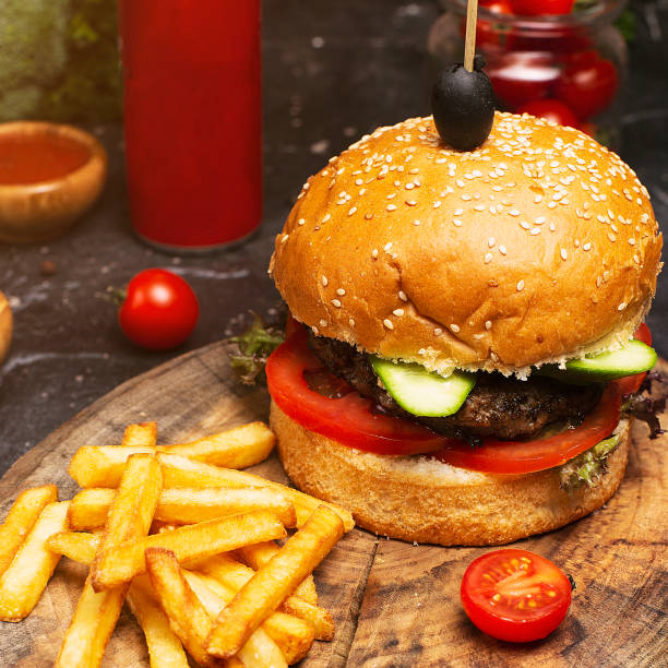 istock Homemade hamburger close-up with beef. 1157245620