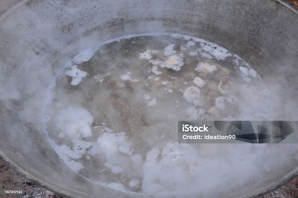 Boiled water Pork bone soup Backgrounds Stock Photo