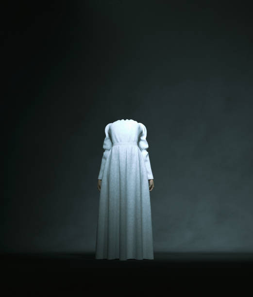 istock Headless ghost woman in white 1157249748
