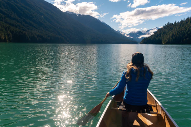 istock Canoeing on a pristine mountain lake 1157254201