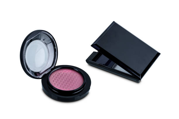 Crushed purple eyeshadow on a white background.
