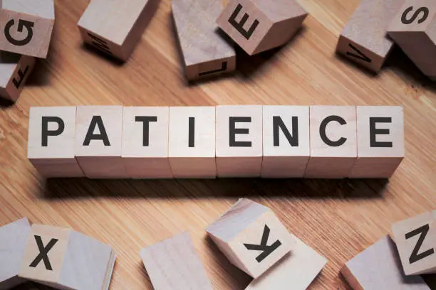 Photo of Patience Word In Wooden Cube