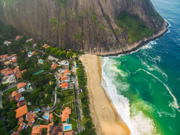 istock Stone beach and mountain. Beach paradise. Itacoatiara beach. 1157261407