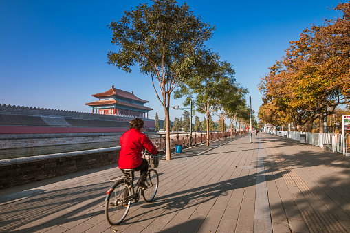 Tourists sightseeing at old Guangji Gate in Chaozhou, a city in the eastern Guangdong province of China. Chaozhou is a cultural center of the Chaoshan region.