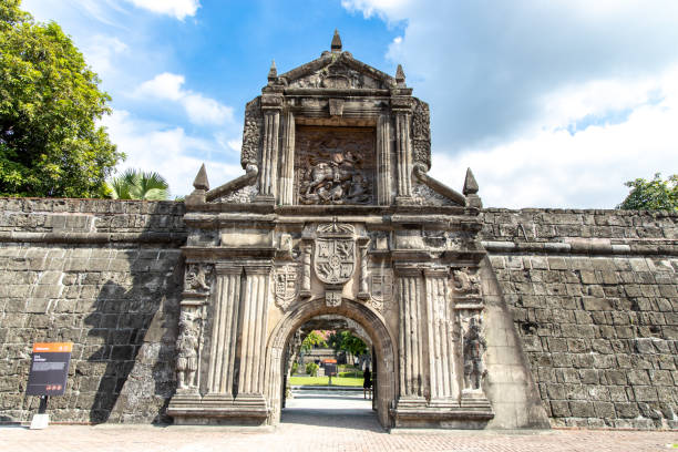 fort santiago gate at intramuros, manila , philippines, june 9,2019 - manila imagens e fotografias de stock