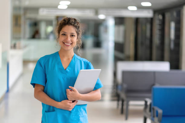 istock Happy nurse working at the hospital 1157266728