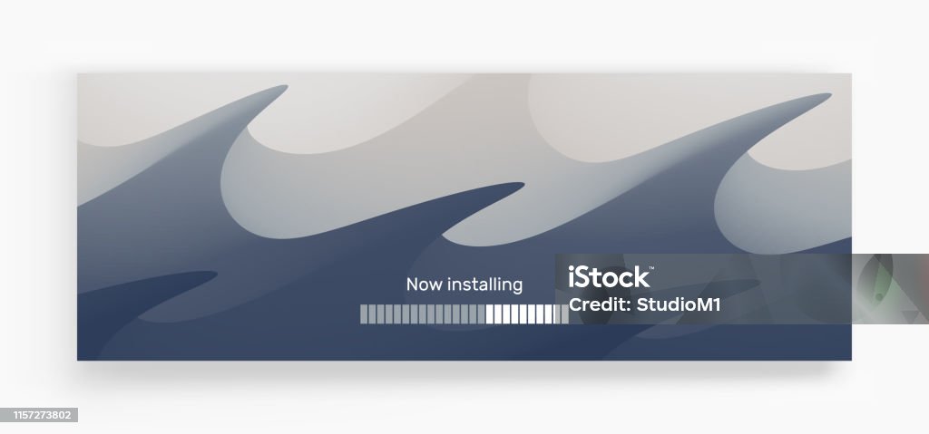 Loading Process Screen Installing App Or Software Progress Loading Bar ...