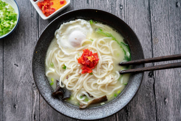 istock Chinese soup noodle with boiled egg and vegetable 1157277238