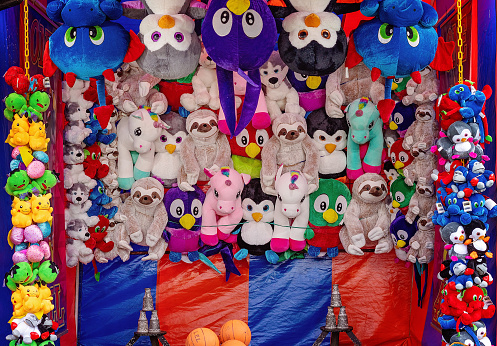 Mackay, Queensland, Australia - June 2019: Sideshow game attraction to win a soft toy at Pioneer Valley Country Show