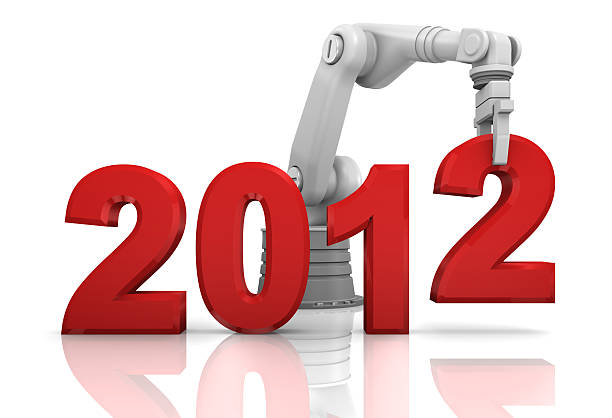 istock Industrial robotic arm building 2012 year 115728449