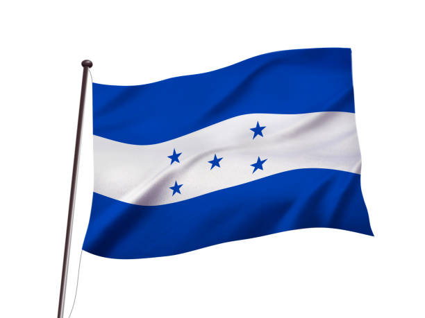 istock honduras flag fluttering in the wind,3D illustration 1157285712